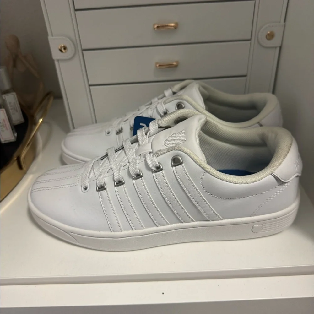 K-Swiss White Athletic Shoes - Picture 3 of 5